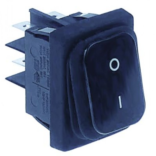 Intrerupator basculant etans 16A, 250V, montare in fereastra 30x22 mm, negru, simboluri 0-I - 346896 Intrerupator basculant etans 16A, 250V, montare in fereastra 30x22 mm, negru, simboluri 0-I - 346896