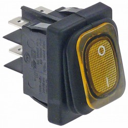 Intrerupator basculant cu burduf etans 16 a, 230 v, montare in fereastra 30x22 mm, iluminat galben, simboluri o-i - 346899 Intrerupator basculant cu burduf etans 16 a, 230 v, montare in fereastra 30x22 mm, iluminat galben, simboluri o-i - 346899