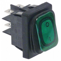 Intrerupator basculant cu burduf etans, contacte 20 A, 230 V, montare 30x22 mm, iluminat verde - 347791 Intrerupator basculant cu burduf etans, contacte 20 A, 230 V, montare 30x22 mm, iluminat verde - 347791