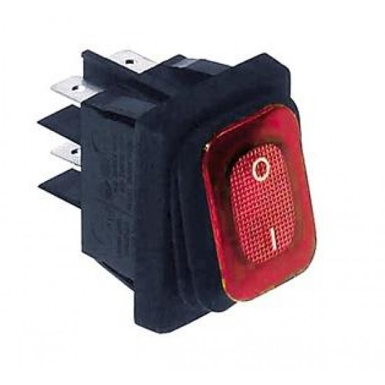 Intrerupator basculant cu burduf etans, contacte 20 A, 230 V, montare 30x22 mm, iluminat rosu - 347974 Intrerupator basculant cu burduf etans, contacte 20 A, 230 V, montare 30x22 mm, iluminat rosu - 347974