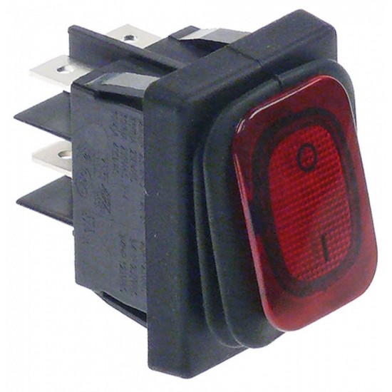 Intrerupator basculant cu burduf etans, contacte 20 A, 230 V, montare 30x22 mm, iluminat rosu - 347974 Intrerupator basculant cu burduf etans, contacte 20 A, 230 V, montare 30x22 mm, iluminat rosu - 347974