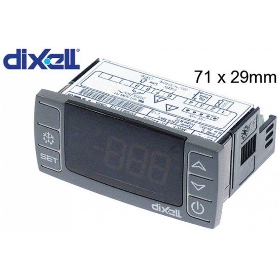 Termostat digital DIXELL XR02CX-5R0C1, alimentare 230V, montare 71x29 mm, iesire cu 1 releu 20A, senzor NTC - 378766