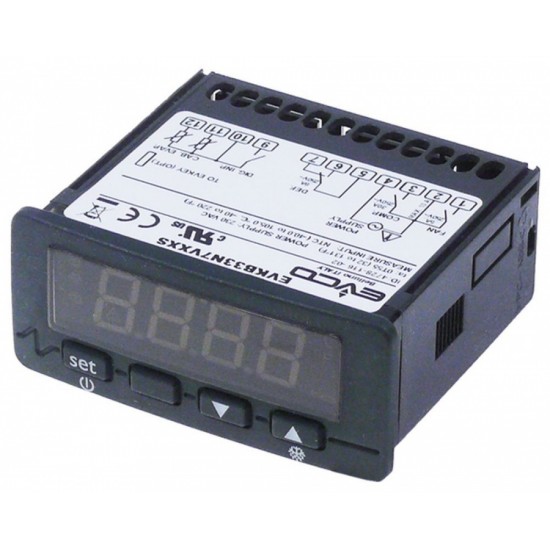 Termostat digital Every Control EVKB33N7VXXS, 230V, cu 3 relee, 2 sonde (neincluse) NTC / PTC, -50+150°C, cu degivrare - 379649