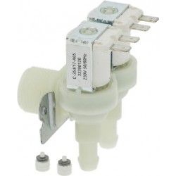 Electrovalva dubla unghiulara 230V, K01045, intrare 3/4", iesire 11,5 mm, t.max. 90°C, reductor debit 0,8 l/min - 370395