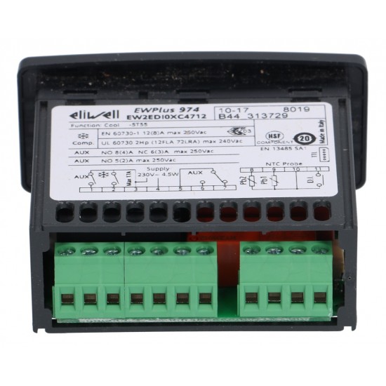 Termostat electronic ELIWELL EWPlus 974, 230V, sonde PTC neincluse, 3 relee pe iesire Termostat electronic ELIWELL EWPlus 974, 230V, sonde PTC neincluse, 3 relee pe iesire