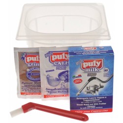 Set complet de spalare-curatare pentru portfiltre, grupuri, capete, erogatoare si rasnita, Puly CAFF plus