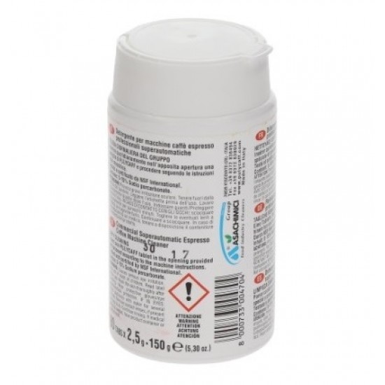 Pastile de detergent pentru masini de cafea, 60 tablete de 2,5 gr, Pully Caff Plus 150 gr, ø 16 x 8 mm - 802107 Pastile de detergent pentru masini de cafea, 60 tablete de 2,5 gr, Pully Caff Plus 150 gr, ø 16 x 8 mm - 802107