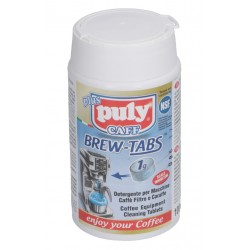 Pastile detergent PULY CAFF BREW, flacon cu 100 tablete de 1 gram, ø 10x10 mm