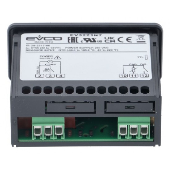 Controller electronic EVERY CONTROL EVCO EV3221N7, 230V, -50 +150°, PTC/NTC, releu 16A, C32V8590 Controller electronic EVERY CONTROL EVCO EV3221N7, 230V, -50 +150°, PTC/NTC, releu 16A, C32V8590