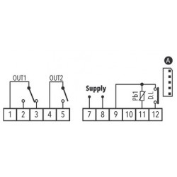 Termostat electronic Eliwell ICPlus 915, ICP22DI450000, alimentare 12-24V AC/DC, 2 relee iesire 8A, sonda PTC/NTC neinclusa
